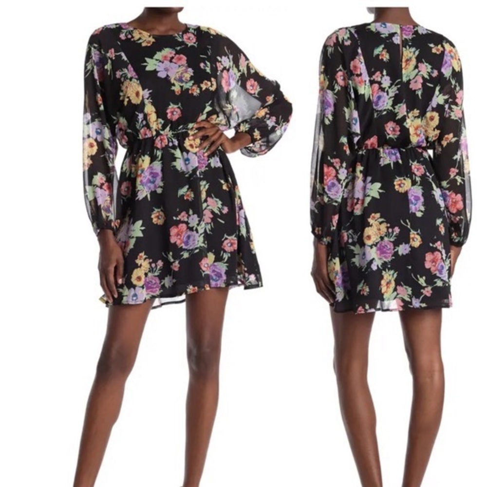 WAYF Dolman Long Sleeve Mini Dress (XS)